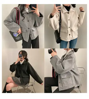 【Codibook】韓國 gifteabox 基本款日常口袋羊毛夾克［預購］大衣 毛絨外套 女裝