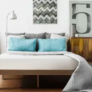Zinus Double Moiz Timber Wood Bed Frame Base - Walnut