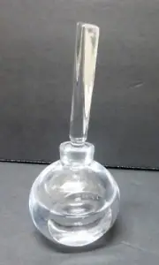 Mikasa Crystal Round & Flat Sided Crystal Perfume Bottle -Triangle Stopper