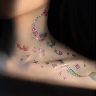 美人魚  -2入 防水燙金刺青紋身貼紙