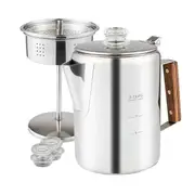 Coffee Percolators Stovetop for Camping, Percolator Coffee Pot Stainless Steel Coffee Maker Camping silver