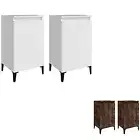 Bedside Table Nightstand Storage 2 pcs High Gloss White Engineered Wood vidaXL