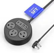 ORICO Extension Cord 5 FT with USB C Ports, Power Strip 3 5FT, Black