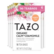 Calm Chamomile Herbal Tea Bags 96Ct Caffeine Free 16Ct Pack of 6