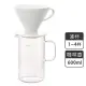 【HARIO】V60白色磁石02濾杯+經典咖啡燒杯600ml／1~4人份(VDC-02W BV-600)