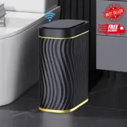Bathroom Small Trash Can with Automatic Touchless Lid 2.6 Gallon Smart Garbag...