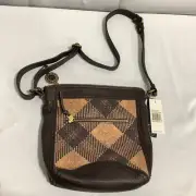 The Sak Women’s Light Tan Brown Leather Crossbody Shoulder Bag Purse