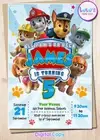 DIGITAL Paw Patrol Birthday Party Invitation Invite Personalised Dog Ryder Chase