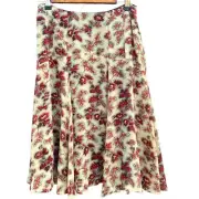 Anne Klein Skirt Women's Size 2 Silk Peasant Cottage Floral Back Zip NWT