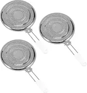 3Pcs Stainless Steel Heat Diffuser with Handle Even Heat Flame Reducer Simmer Plate Flame Guard for Electric Stove and Gas Top