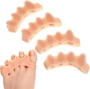 ElevateTech Silicone Toe Spacers 2Pairs Soft Toe Spacers for Correct Toes Alignment Yoga Toe Separators for Toe Straightening & Relaxation Bunion and Hammertoe Straighteners