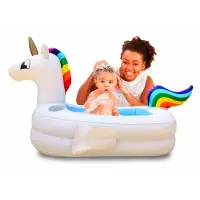 在飛比找Yahoo!奇摩拍賣優惠-工廠訂做pvc tpu產品 充氣獨角獸嬰兒游泳池洗澡盆便攜式