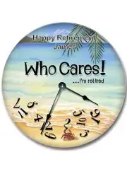 7.5 INCH ROUND HAPPY RETIREMENT CLOCK ICING/ RICE PAPER CAKE TOPPER