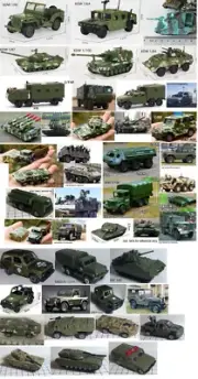 1/100 1/87 64 RUSSIA UAZ GAZ66 URAL 375 BTR-80 T-90 TANK VAB M35 army vehicles