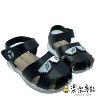 在飛比找momo購物網優惠-【樂樂童鞋】台灣製眼鏡造型學步涼鞋-黑色(男童鞋 台灣製童鞋