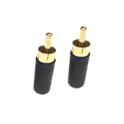 2Pc RCA M Plug to 3.5mm 1/8" Mono F Jack Audio Cable Converter Connector Gilding