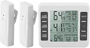 Digital Fridge Freezer Thermometer with Indoor Temperature Monitor and 2 Sensors Min/Maximum Display, Refrigerator Thermometer for Home, Restaurants