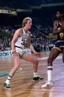 Mickey Johnson Indiana Pacers looks to make a move against Larry B- Old Photo