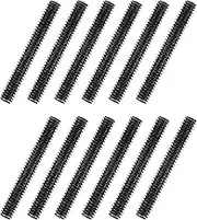 uxcell 12Pcs Fully All Threaded Rod, 1/4" Thread 20 Pitch 2" Length Carbon Steel Long Threaded Screw Threads Black Zinc Fully Studding Rod Bar for Furniture Garden Mounting Assembly