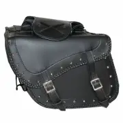 14" W MOTORCYCLE WATERPROOF STUDDED SADDLEBAGS w/ GUN HOLSTER FOR SUZUKI - SV9Z