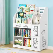 4 Tiers Keezi Kids Bookshelf Storage Children Bookcase Toy Organiser Display