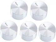 [DOITOOL] 5pcs Gas Stove Knob Knobs Accessories Metal Cooking Utensils Cooker Cooktop Igniter Switch Electric Range Burner Control Silver 3.5x3.5cm (I1K1250H517QTG)