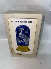 Cracker Barrel Lighted Peacock Foiled Glitter Water Globe New/Box Exclusive NIB