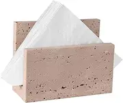 Travertine Napkin Holder for Table - Marble Standing Napkin Dispenser for Kitchen - Farmhouse Paper Cocktail Napkins Holder for Indoor & Outdoor