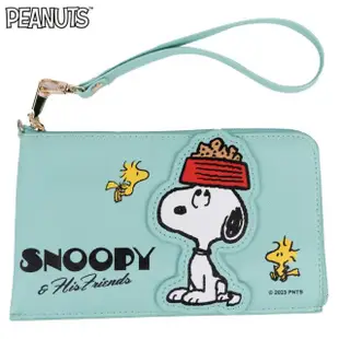 【SNOOPY 史努比】史努比頂狗碗手機收納包(手機包 手拿包)