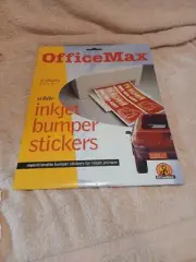 Office Max White Bumper stickers For Ink Jet Printers Factory Sealed