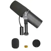 SM7B Dynamic Microphone Recording Microphone Live Broadcast Microphone for Live Stage Recording Podcasting black