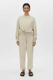 Mojave Cropped Cotton Crew in Alabaster White - CAMILLA AND MARC® C&M