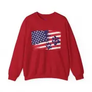 Patriotic Flag and Pets Sweatshirt, Love My Country, Unisex Crewneck, Plus size
