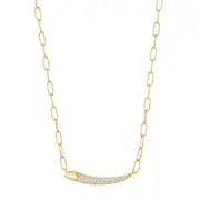 Ania Haie Gold Pave Bar Chain Necklace