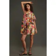 nwt ANTHROPOLOGIE x YUKIKO NORITAKE sz L One-Shoulder Mini Shift Dress
