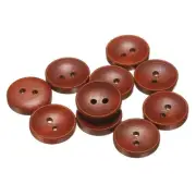 10pcs Wooden Sewing Button 18mm 2 Holes Round Craft Button Caramel