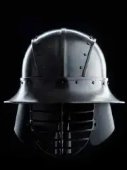Medieval Armor - Chapel-de-Fer Steel Helmet with Grill for Knights | LARP