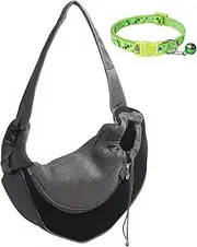 NGB Pet Carrier Sling Bag Black Durable Mesh Weighing 2.5kg/5.5lb to 6kg/13lb Diameter of 16cm, L