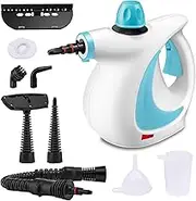 Handheld Steam Cleaner Portable, Multi-Purpose Portable Steam Cleaner, Steamer Cleaner with 9-Piece Accessory Kit for Sofa, Carpets, Car Seats, Floor,Bathroom, Window Cleaning (Blue)