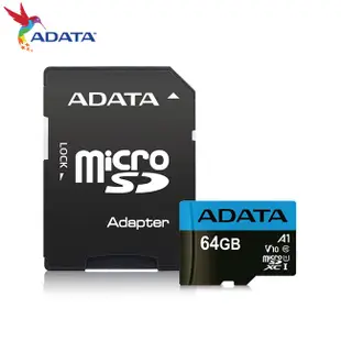 威剛 ADATA Premier 64G micro SDXC A1 UHS-I C10 U1 記憶卡 附轉卡