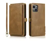 Detachable Phone Case for Easy Portability (Brown), Wallet Case for iPhone 14 Plus