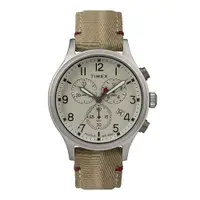 在飛比找蝦皮購物優惠-【TIMEX】天美時 經典三眼計時腕錶 / 沙色面數字刻度仿