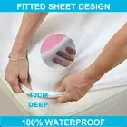 Waterproof 100% Terry Cotton Soft Mattress Protector Sheet SB/QB/KB/LS