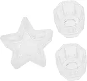 FRCOLOR 3pcs Glass Nail Art Wash Cup Crystal Dappen Dishes for Nail Polish Mixing Pen Cleaning Octagonal Star Shapes for Professionals Home Use