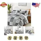 Comfortable King Quilt Set - Lightweight 3PC Patchwork Bedding for All Seasons