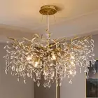 Modern Tree Branch Crystal Chandelier Luxury Gold Crystal Pendant Lighting 30...