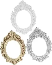 CORHAD 3pcs Vintage Miniature Photo Frame for DIY Crafting Decorative Props for Phone Cases and Miniature House Projects Chic Design