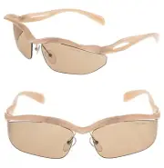 PRADA MORPH Beige Peach Fluid Wavy PRA25S A25 Wrap Fashion Unisex Sunglasses