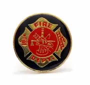 Wholesale Lot of 12 Fire Fighter Department Maltese Cross Lapel Hat Pins Tie Tac