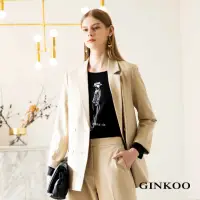 在飛比找momo購物網優惠-【GINKOO 俊克】法式速寫插畫上衣